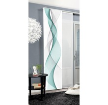 Schiebegardine Digitaldruck Opalia weiß türkis 60x245 cm