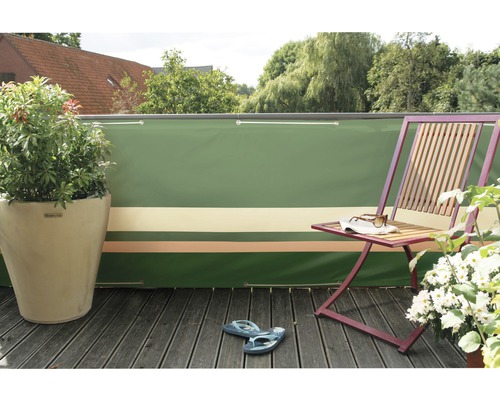 Balkonbespannung 500 x 90 cm grün/beige