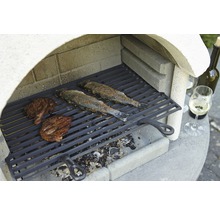 Grill mit Fisch und Fleisch auf dem Rost