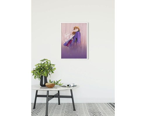 Gerahmtes Frozen 2 Poster mit dem Motiv von Anna und dem Schriftzug True to Myself