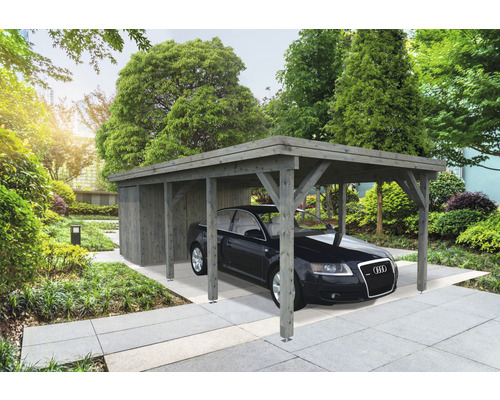 Geräteraum Palmako für Carport Karl 23,1 m² 315 x 196 cm tauchgrundiert grau