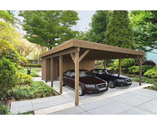 Geräteraum Palmako für Carport Karl 40,6 m² 555 x 196 cm tauchgrundiert braun Geräteraum Palmako für Carport Karl 40,6 m² 555 x 196 cm tauchgrundiert braun