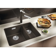 Spüle Blanco SUBLINE 340/160-F 552 x 427 mm anthrazit 523568 1 Spülbecken Ohne Tropffläche Mit Restebecken Becken links
