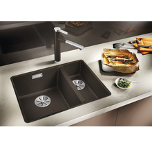 Spüle Blanco SUBLINE 340/160-F 552 x 427 mm weiß 523571 1 Spülbecken Ohne Tropffläche Mit Restebecken Becken links