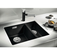 Spüle Blanco SUBLINE 340/160-U 555 x 460 mm schwarz 525985 2 Spülbecken Becken links Ohne Tropffläche