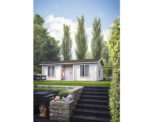 Gartenhaus Palmako Anna 26,8+1,9 m² inkl. Fußboden 834 x 460 cm natur