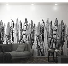 Fototapete Vlies 47207 Smart Art Easy Floral grau weiß 3-tlg. 159 x 270 cm