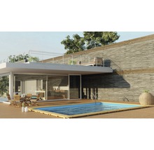 Aufstellpool Holzpool-Set Gre rechteckig 620x420x133 cm inkl. Sandfilteranlage, Skimmer, Leiter, Filtersand & Bodenschutzvlies Holz
