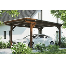 Einzelcarport Konsta Aluminium-Dachplatten inkl. H-Anker 304x500 cm nussbaum-thumb-0