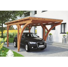 Einzelcarport Konsta Aluminium-Dachplatten inkl. 2 Einfahrtsbögen und H-Anker 304x500 cm eiche hell-thumb-0