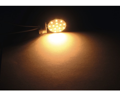 Nahaufnahme einer LED Lampe, die leuchtet