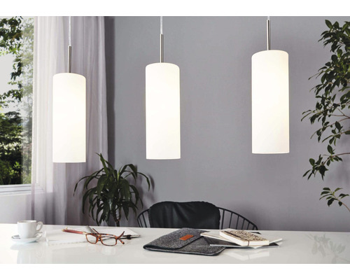 EGLO LED Pendelleuchte Nevado 3-flammig – Hängeleuchte Aus Aluminium/Kunststoff, Chrom/Weiß