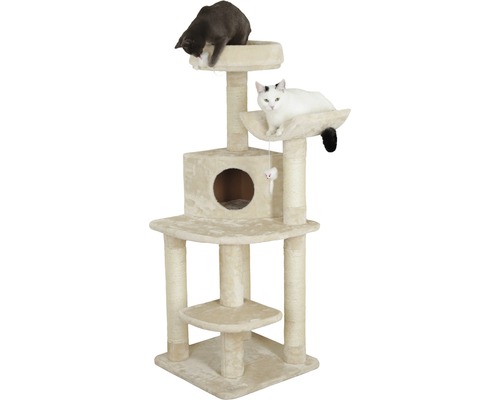 Katzenkratzbaum mit zwei Katzen
