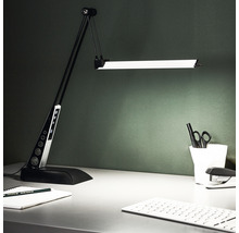Schreibtisch mit LED-Schreibtischleuchte, Notizblock, Stifthalter und Tastatur
