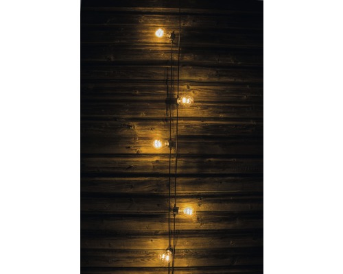 Glühbirnen an Holzwand