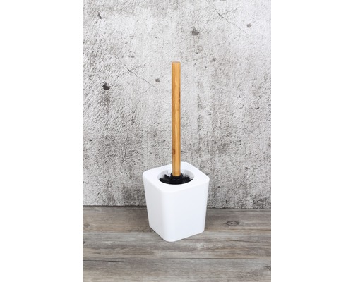Toilettenbürste mit Halter aus Bambus und Kunststoff