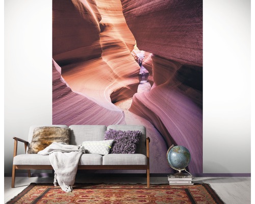 Wandbild mit Canyonmotiv hinter einem Sofa
