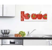 Wandbild mit roter Paprika in moderner Küche