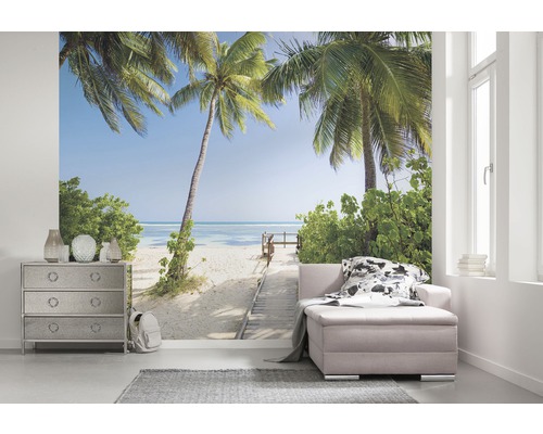 Wandbild mit Strandmotiv, das eine entspannende Raumatmosphäre schafft