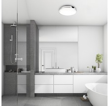 Badezimmer Deckenleuchte IP44 13W 1200 lm 4000 K neutralweiß weiß chrom HxØ 65x285 mm-thumb-0 Badezimmer Deckenleuchte IP44 13W 1200 lm 4000 K neutralweiß weiß chrom HxØ 65x285 mm-thumb-0
