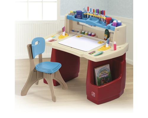 Kinderbasteltisch Step2 Deluxe Art Master Desk rot beige HORNBACH