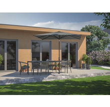Marktschirm Soluna Sonnenschirm Uzes Push Up 250 x 250 cm dunkelgrau