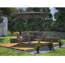 Sonnenschirm Ampelschirm Soluna Ø 300 cm Polyester (PES) dunkelgrau-thumb-3 Sonnenschirm Ampelschirm Soluna Ø 300 cm Polyester (PES) dunkelgrau-thumb-3