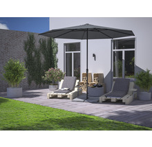 Sonnenschirm Ampelschirm Soluna Ø 350 cm Polyester (PES) dunkelgrau-thumb-2 Sonnenschirm Ampelschirm Soluna Ø 350 cm Polyester (PES) dunkelgrau-thumb-2