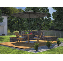 Sonnenschirm Ampelschirm Soluna Ø 350 cm Polyester (PES) dunkelgrau-thumb-3 Sonnenschirm Ampelschirm Soluna Ø 350 cm Polyester (PES) dunkelgrau-thumb-3