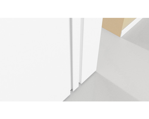 Detailansicht einer weißen Zimmertür mit Zarge