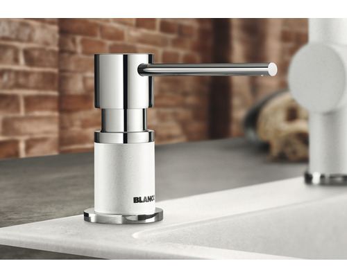 Blanco Seifenspender aus Chrom und Kunststoff