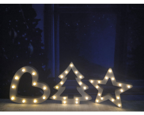Dekorative LED-Leuchten in Herz-, Baum- und Sternform