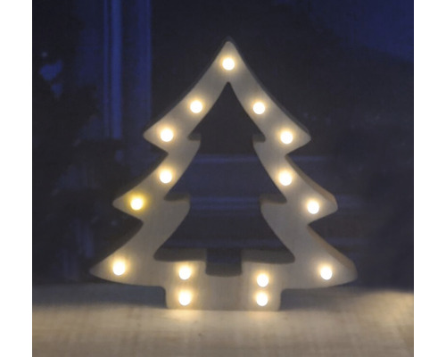 beleuchteter Dekobaum Lafiora H 29 cm Lichtfarbe warmweiß 15 LEDs inkl. Timer Dekorative Weihnachtsbaumleuchte mit mehreren Glühbirnen.