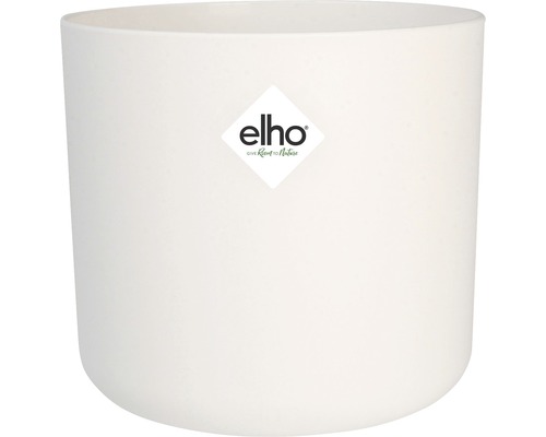 Weißer Blumentopf mit Elho Logo