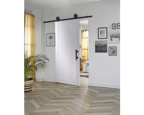 Schiebetür-Komplettset Barn Door Motiv X Fichte 79x210 cm inkl.  Türblatt,Schiebetürbeschlag und Griff-Set - HORNBACH