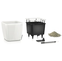 Pflanzkübel Lechuza Quadro LS 50 Komplettset H 47 cm weiß