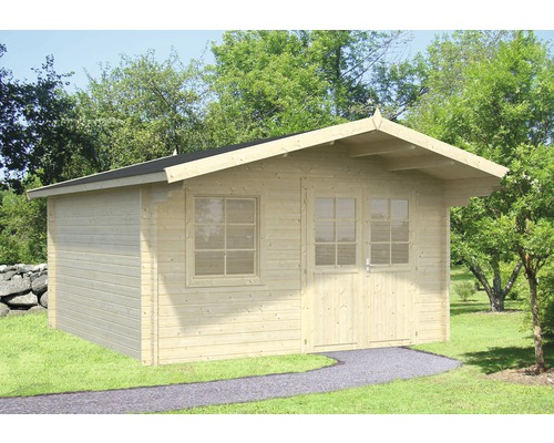 Gartenhaus Palmako Britta 14,6 m² 454 x 540 cm natur Gartenhaus aus Holz mit Fenster und Tür