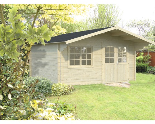 Gartenhaus Palmako Britta 17,5 m² 488 x 580 cm natur Gartenhaus aus Holz mit Fenster und Doppeltür