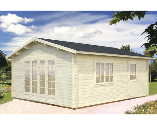 Gartenhaus Palmako Irene 23,9 m² inkl. Fußboden 514 x 598 cm natur Holzgartenhaus mit Fenstern und Doppeltür