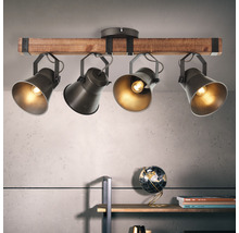 Deckenspot 4-flammig B 78 cm braun/schwarz-stahl