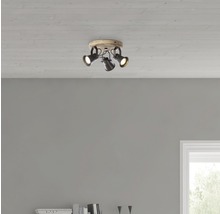 Deckenspot Rondell 3-flammig HxØ 13x28 cm braun/schwarz