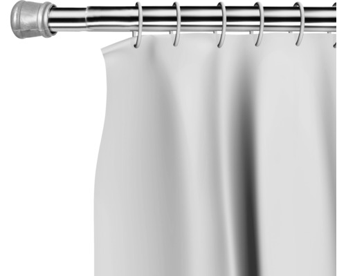 Gardinenstange mit Vorhangringen und Stoff