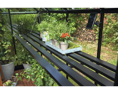 Tisch JULIANA Orangerie integriert 15,1m² 432 x 74 cm schwarz