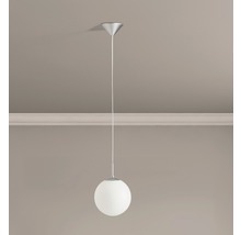 Pendelleuchte 1-flammig Ø 20 cm weiß/silber