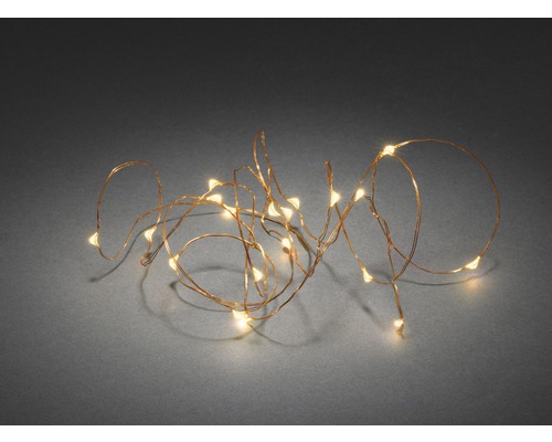 LED Drahtlichterkette Konstsmide kupfer 3,9 m 40 LEDs Lichtfarbe bernstein batteriebetrieben inkl. 6 Stunden Timer LED Draht Lichterkette für Dekoration