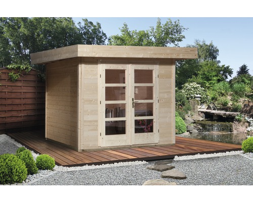 Gartenhaus weka Designhaus 126+ Gr. 2 hohes Durchgangsmaß 195 cm, mit Fußboden 295 x 240 cm natur-0