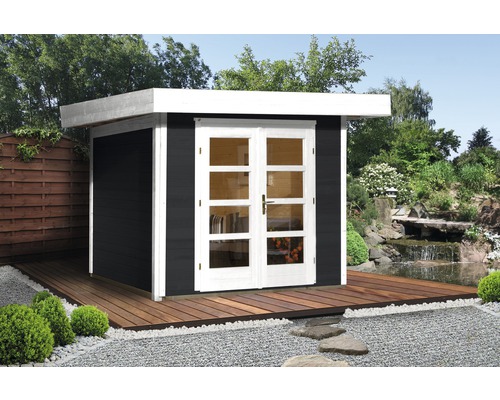 Gartenhaus weka Designhaus 126+ Gr. 3 hohes Durchgangsmaß 195 cm, mit Fußboden 356 x 375 cm anthrazit