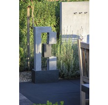 Design Gartenbrunnen mit LED 40,5x21,5x90,5 cm Kunststein grau inkl. Schlauch und Pumpe-thumb-2