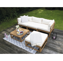 Loungeset 4 -Sitzer bestehend aus: Sessel, Hocker, Tisch Holz inkl. Auflagen-thumb-6