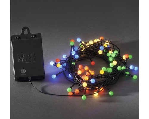 LED Lichterkette Konstsmide Globe 7,9 m 80 LEDs Lichtfarbe bunt batteriebetrieben inkl. Timer Batteriebetriebene LED Lichterkette mit bunten Leuchtmitteln